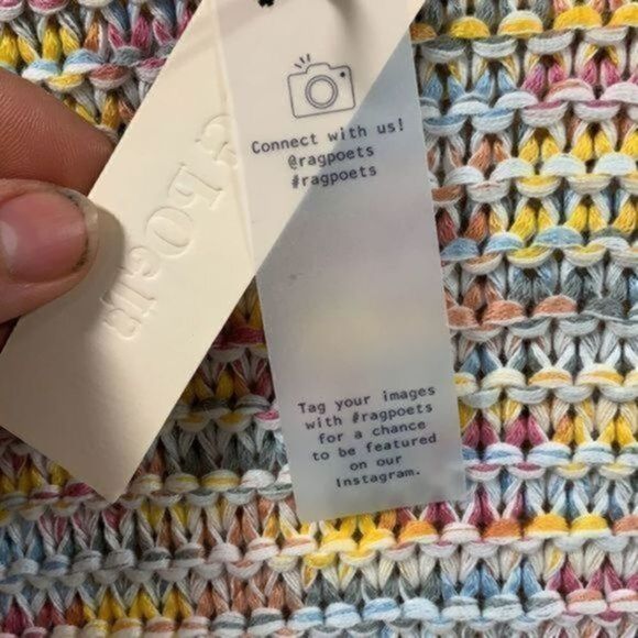 NWT Rag Poets confetti cream crewneck sweater XS - Picture 13 of 15